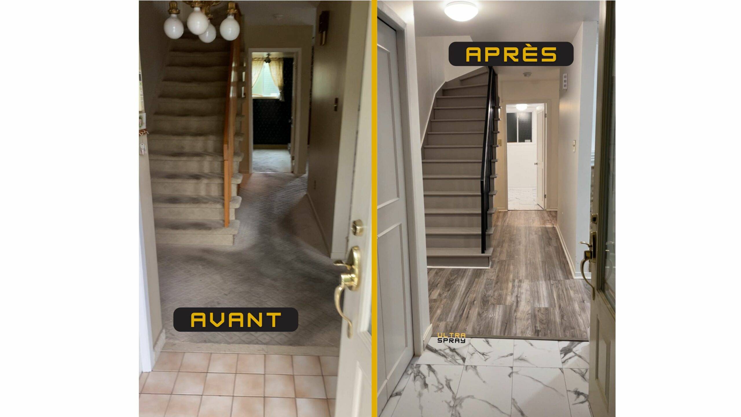Modern kitchen before and after